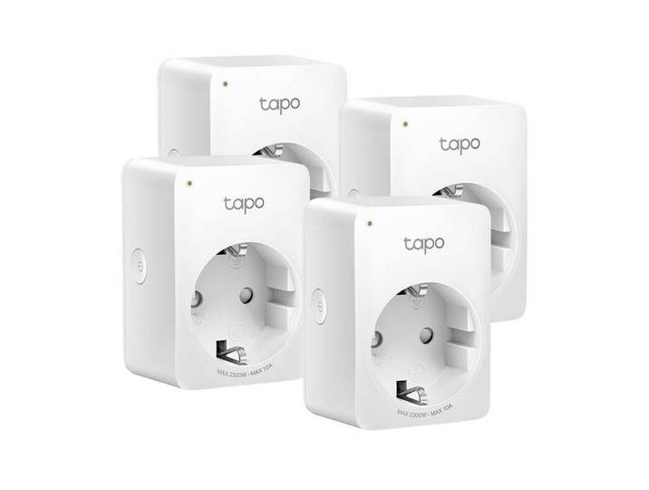 tp-link WLAN-Steckdose P100 4er Pack Mini Smart-Home-Zubehör Steuerung per App und Sprache, Spar-Set, Alexa, Google, Effizientes Energiemanagement - Vernetzen Sie Ihr Zuhause