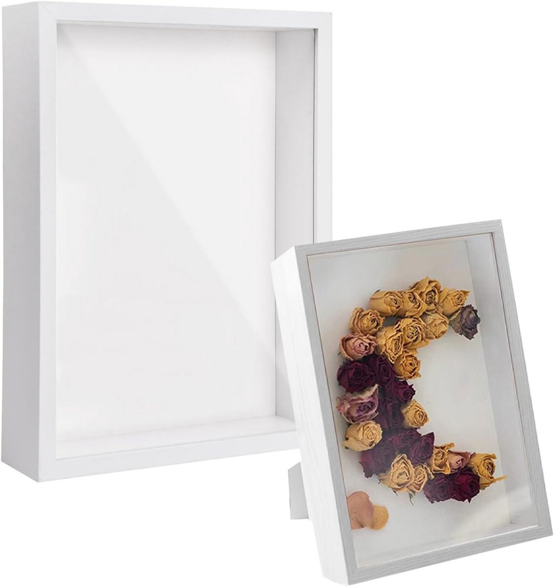 Witte 3D Fotolijst 15x20 cm - Diepe Lijst voor Kunst, Foto's en Decoratie