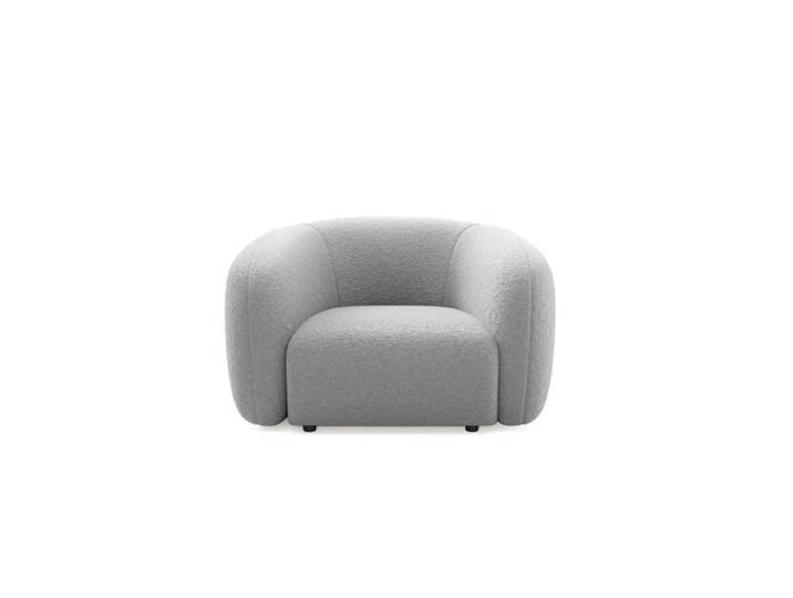 BAHIA - Fauteuil tissu bouclette - Gris clair