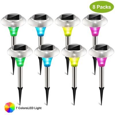 All Categories Goods Stainless Steel Solar Power LED Garden Lights, Outdoor Landscape Path Decor, Waterproof Lawn Lighting 8 pcs