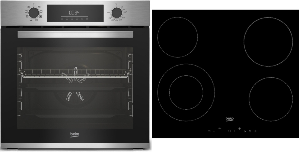 Beko BBSM12300XD, Keramik, 4 Zone(n), Glas, Schwarz, Berührung, 56 cm