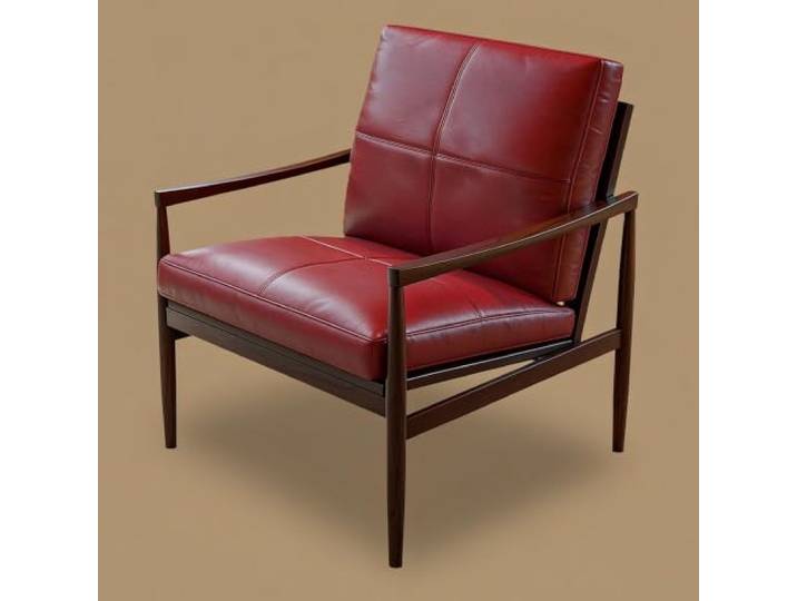 Vintage Sessel Loungesessel Stuhl Cocktailsessel Polsterstuhl Massivholz Lesesessel,Retro Gepolsterter Ohrensessel Relaxsessel Einzelsofa for Wohnzimmer/Schlafzimmer/Empfangsbereich(Red)