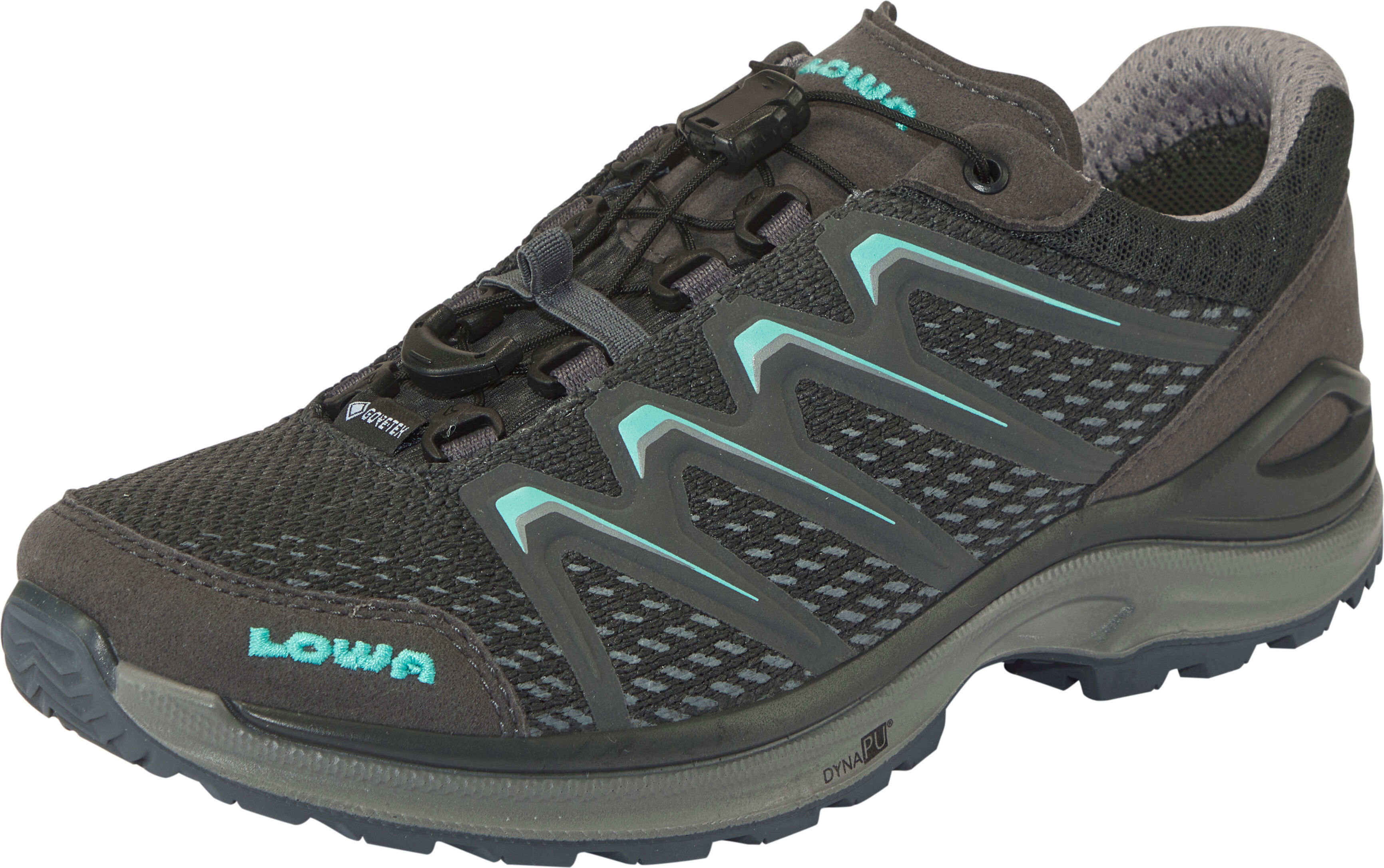 Wanderschuh LOWA "MEADOW GORE-TEX LO SL Ws", Damen, Gr. 37,5, grau (graphit, arktis), Synthetik, Textil, Schuhe Wanderschuh, wasserdicht Gore-Tex Membrane,Schnellschnürung graphit, arktis 37,5