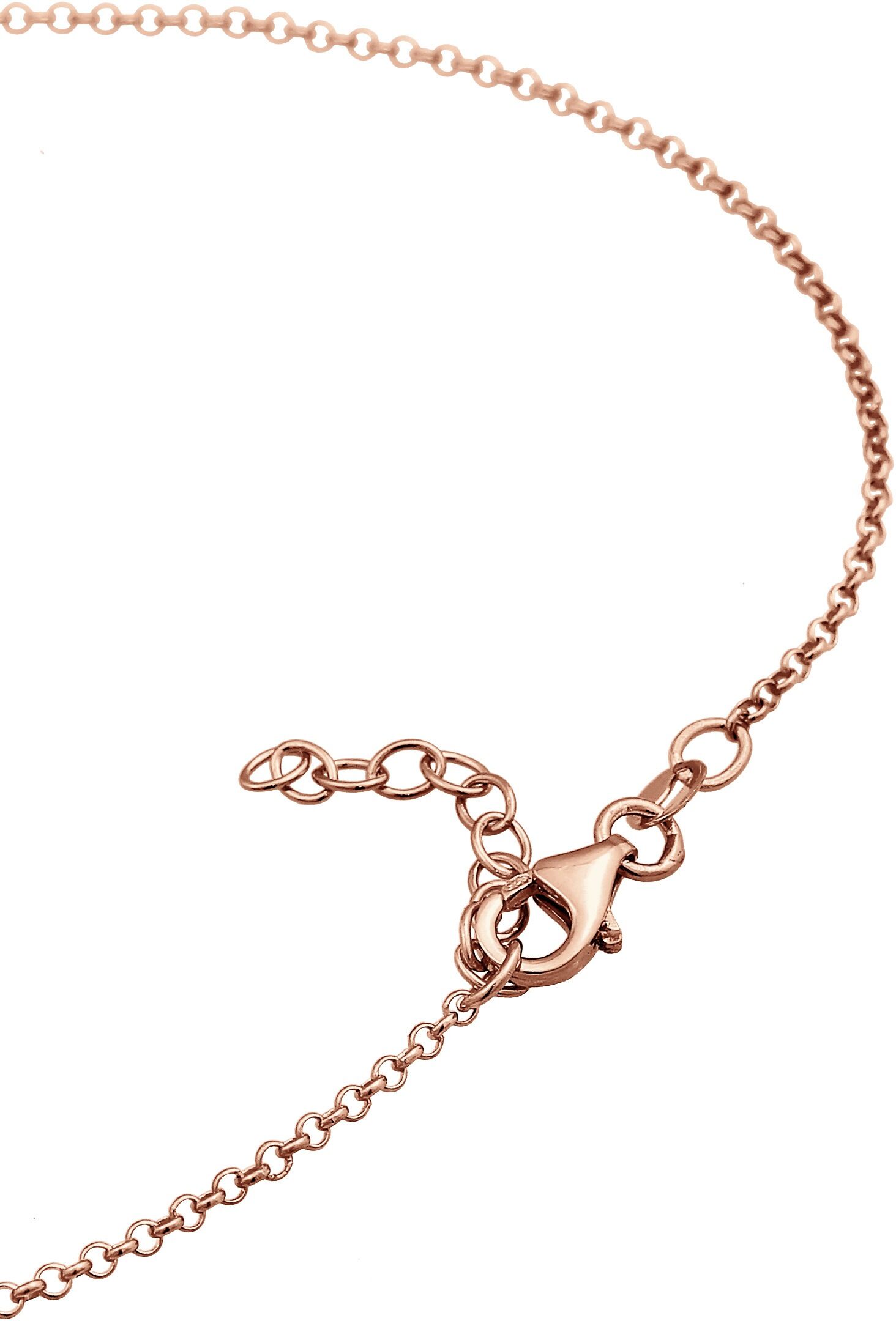 Fußkette ELLI "Fußschmuck Herz Liebe Verschlungen 925 Silber" Gr. 25, rosa (rosegold), Fußketten, Damen, Silber 925 (Sterlingsilber), Fußkette