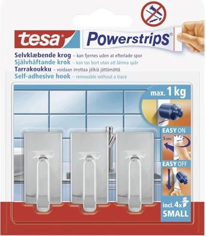 Tesa Powerstrips Haken Small Classic chrom