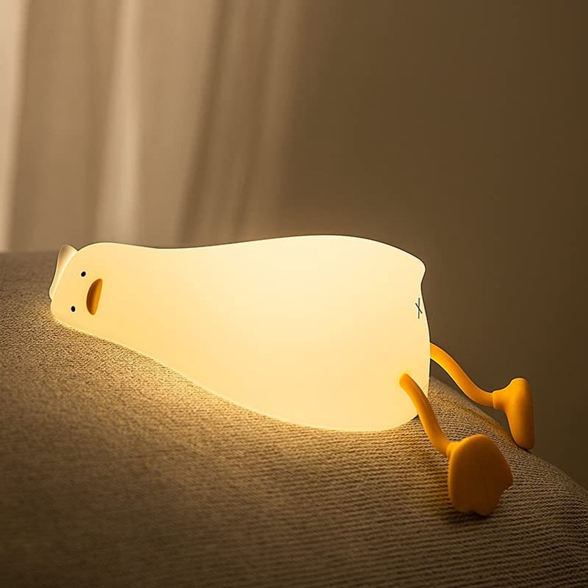 Dailygoody Nachtlampje Eend - USB-Oplaadbaar - Telefoonhouder - Dimbaar LED-nachtlampje voor kinderen