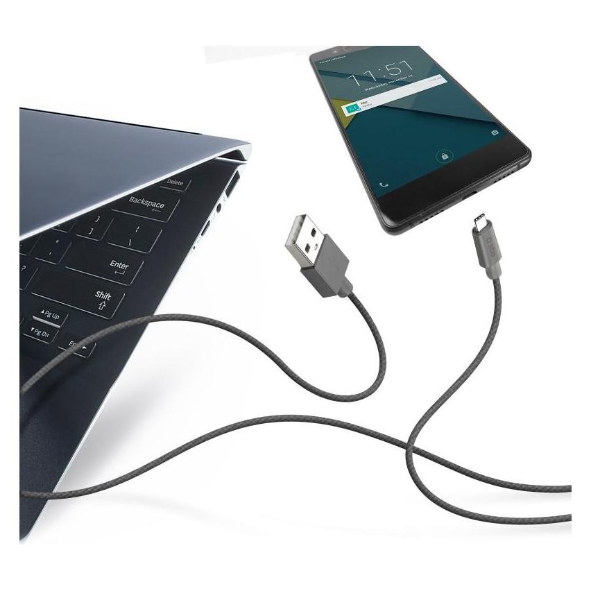 SBS Ladekabel mit Typ C Ausgang (1.50 m, USB 2.0) (TECABLETC15BDG)