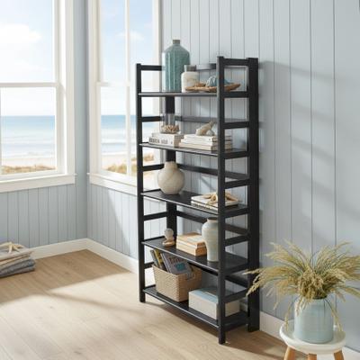 Fairway Avenue Home Solid Acacia 5 Tier Folding Bookcase