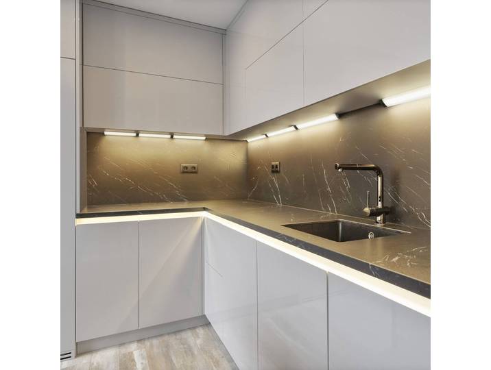 OSRAM LED-Unterbaulampe Linear Angle, schwarz, Sensor, 35 cm Angle Frameless, dimmbar, schwarz, für Küche, Aluminium, Unterschrankleuchten