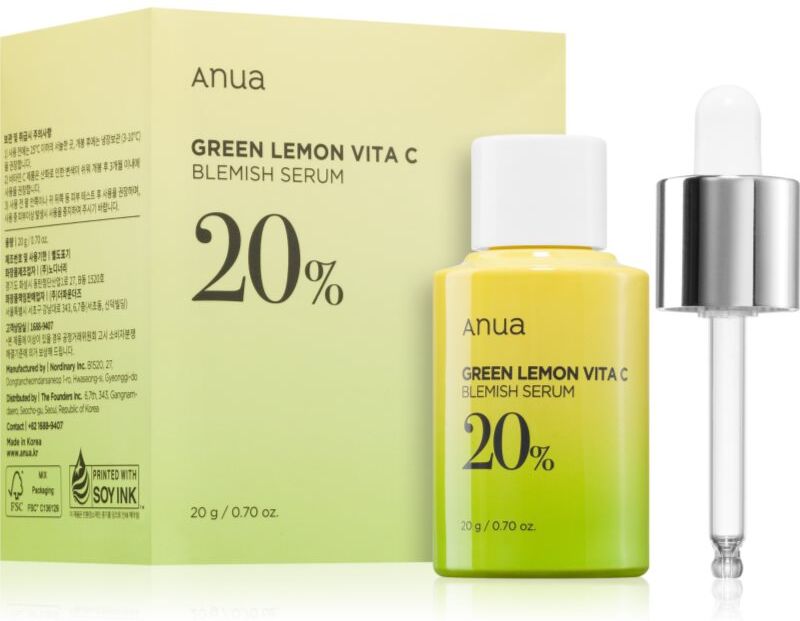Anua Green Lemon Vita C Blemish Serum Aufhellendes Serum mit Vitamin C für problematische Haut, Akne 20 ml