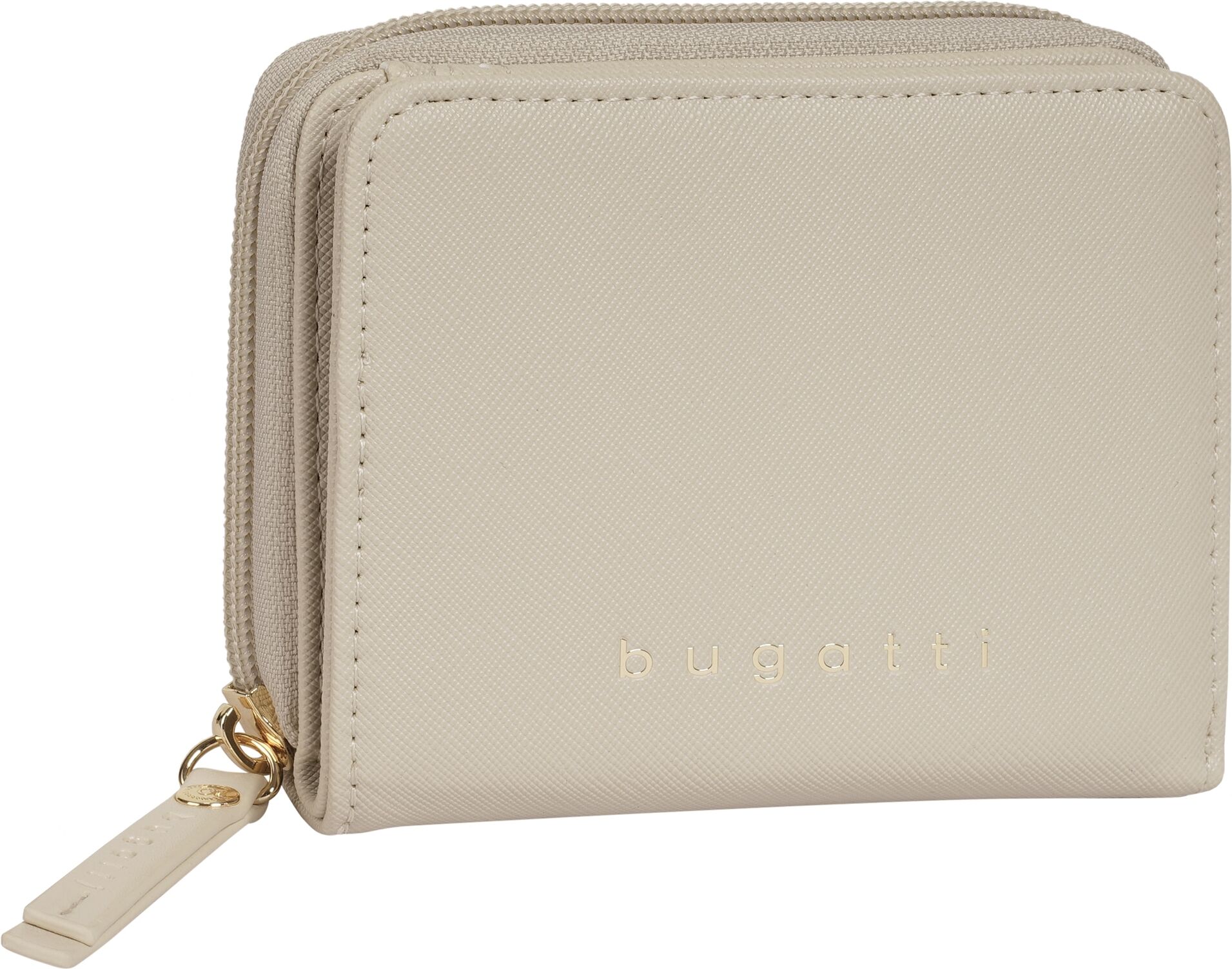 Geldbörse BUGATTI "BUGATTI Damen ELLA SAFFIANO", Damen, beige, Kunstfaser, Kleinlederwaren Geldbörse beige Einheitsgröße