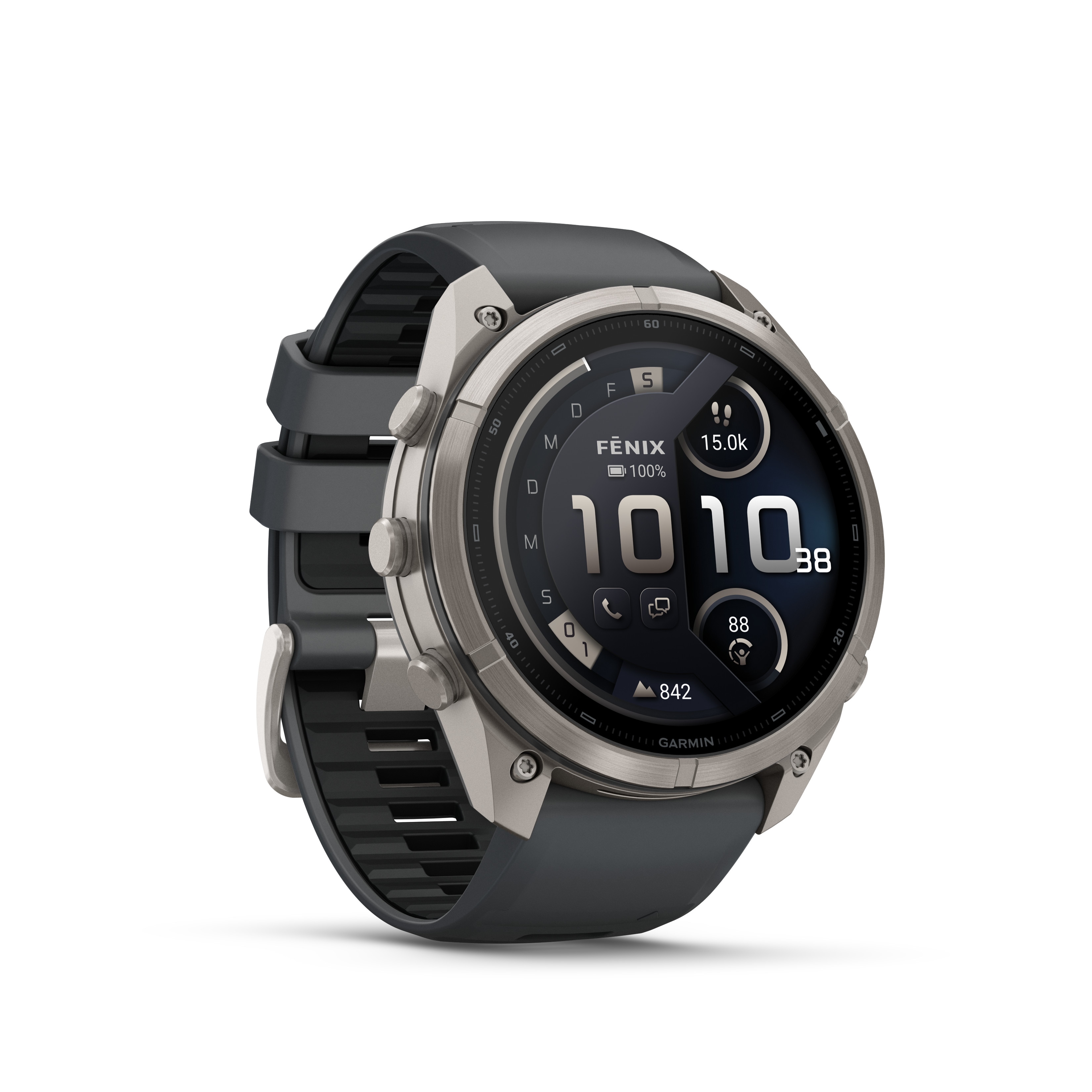 Garmin Fenix 9 Pro - 51 mm, AMOLED LTE Graphit/Schwarz Titan mit QuickFit-Silikon-Armband
