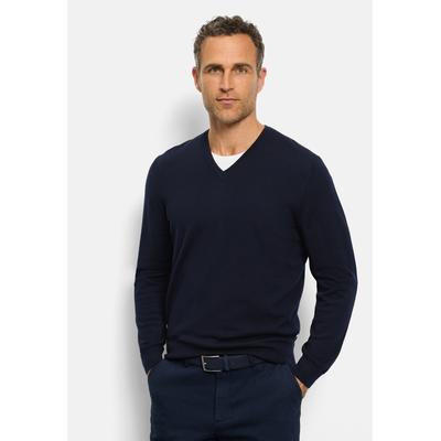 Strickpullover OLYMP "OLYMP Casual Strick, Pullover", Herren, Gr. M, blau (marine), 100% Schurwolle, Pullover Strickpullover