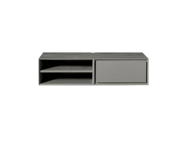 Meuble tv suspendu taupe 1 tiroir 1 niche