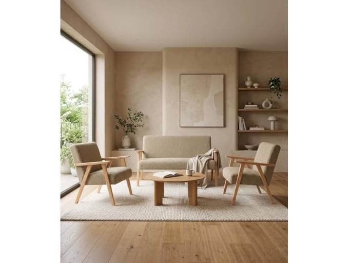 Family Meble Sitzgruppe Soler Angel – Zweisitzer-Sofa und 2 Sessel im Retro-Stil – Variante Angel 3