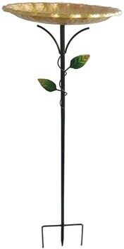 Uplifted Finds Garden Birdbath Sturdy Iron Standing Outdoor Vintage Bird Bath Bowl For Patio Yard q