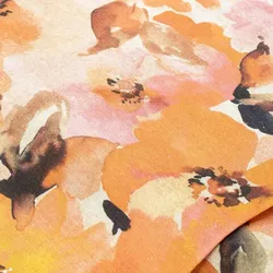 Dekostoff Blumen Camilla "Lorena", orange-color