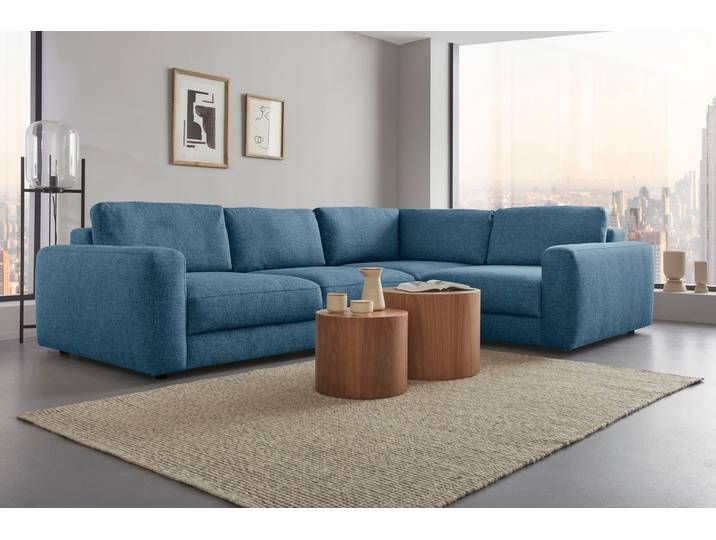 Ecksofa HOME AFFAIRE Bloomfield, Mega Polsterecke, Breite 289cm, viel Platz, L-Form , blau (tepestry), B:289cm H:84cm T:209cm, 100% Polyester, Sofas, Ecksofa, In verschiedenen Grössen