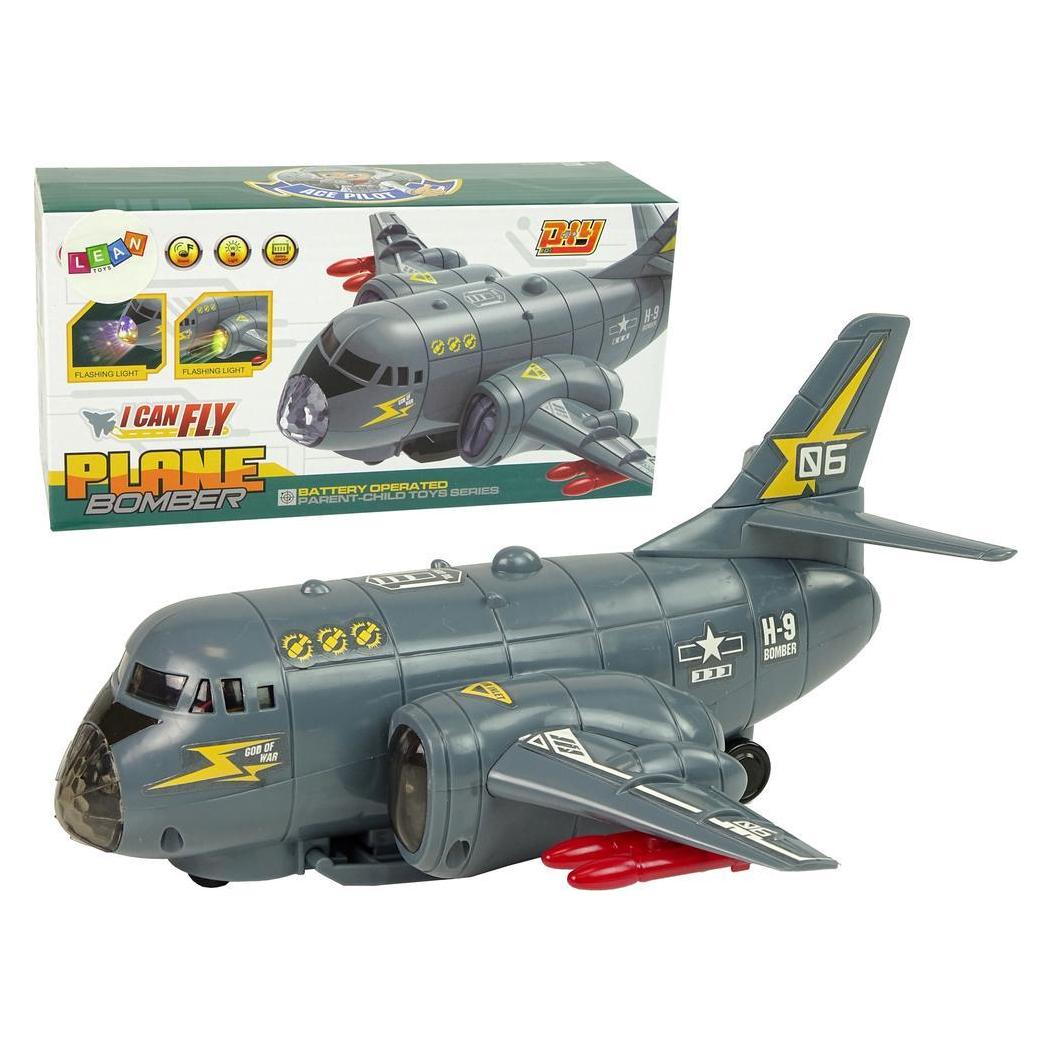 Lean Toys Importuoti leantoys Transport Plane Bomber Light Sound (21099561)