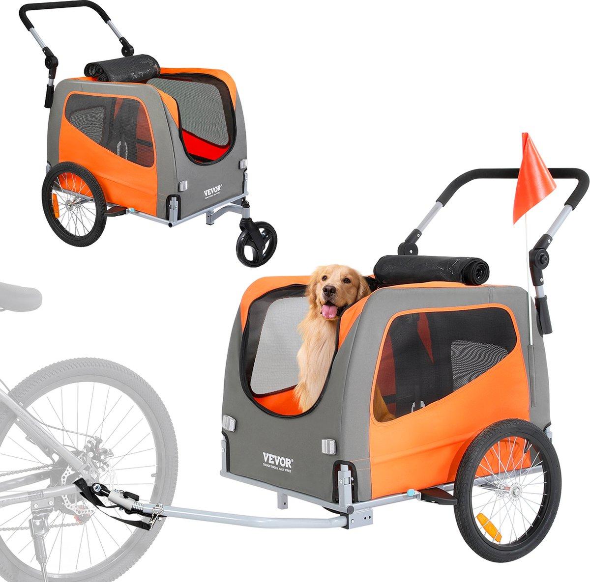 Hundekarren - 2-in-1 - Fahrradanhänger für Kinderwagen - Klappbarer Bollerwagen - mit Schnellspinnrädern