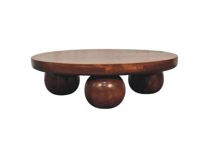 Artisan Furniture Central Ball Tisch im Kastanienholz-Finish, Kastanienfarben, Holz, Echtholz,Mangoholz, Holz Optik, 80x23x80 cm, Wohnzimmer, Wohnzimmertische, Couchtische