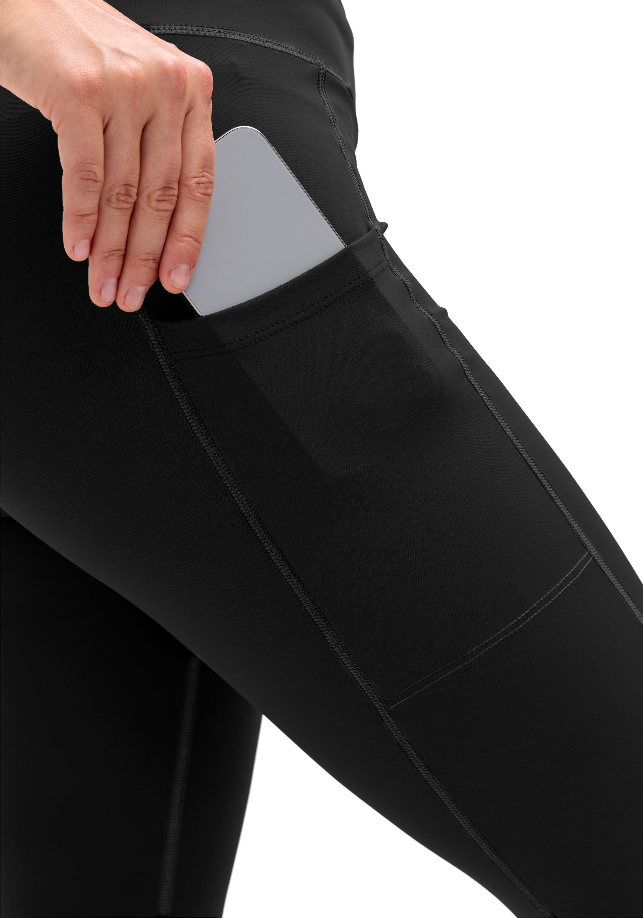 Funktionsleggings MAIER SPORTS "Da-Tight el. MS FAV Long Tight W", Damen, Gr. 38, N-Gr, schwarz, Obermaterial: 85% Polyamid, 15% Elasthan, Hosen Funktionsleggings, für Wandern und aktive Unternehmungen, elastischer Materialmix