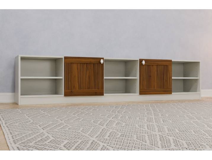 Wohnzimmer TV-Board nach Maß - Nussbaum natur - 55x250x42cm - Individuell konfigurieren