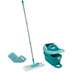 Leifheit Set Wischtuchpresse Profi XL mit Rollen, Reinigungsutensil, Türkis, Silber