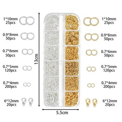 Jewelry Findings Kit 930pcs With Jump Rings Clasps Hooks Pliers Tweezers 1