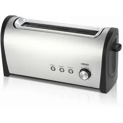 Toaster haeger frühstücksbrot toaster 1000w 1 langer schlitz 6 einstellungen toastfunktion aufwärmen/ auftauen edelstahl aussen