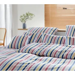 Elegante Bettwäsche Mille - 155x220 cm + 80x80 cm	mille blau