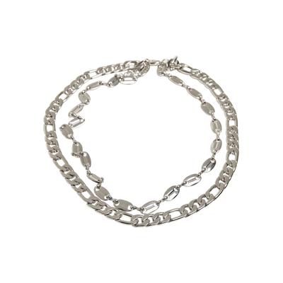 Edelstahlkette URBAN CLASSICS "Urban Classics Unisex Layering Basic Necklace", silber, Halsketten, Damen, onesize, Eisen, Edelstahlkette