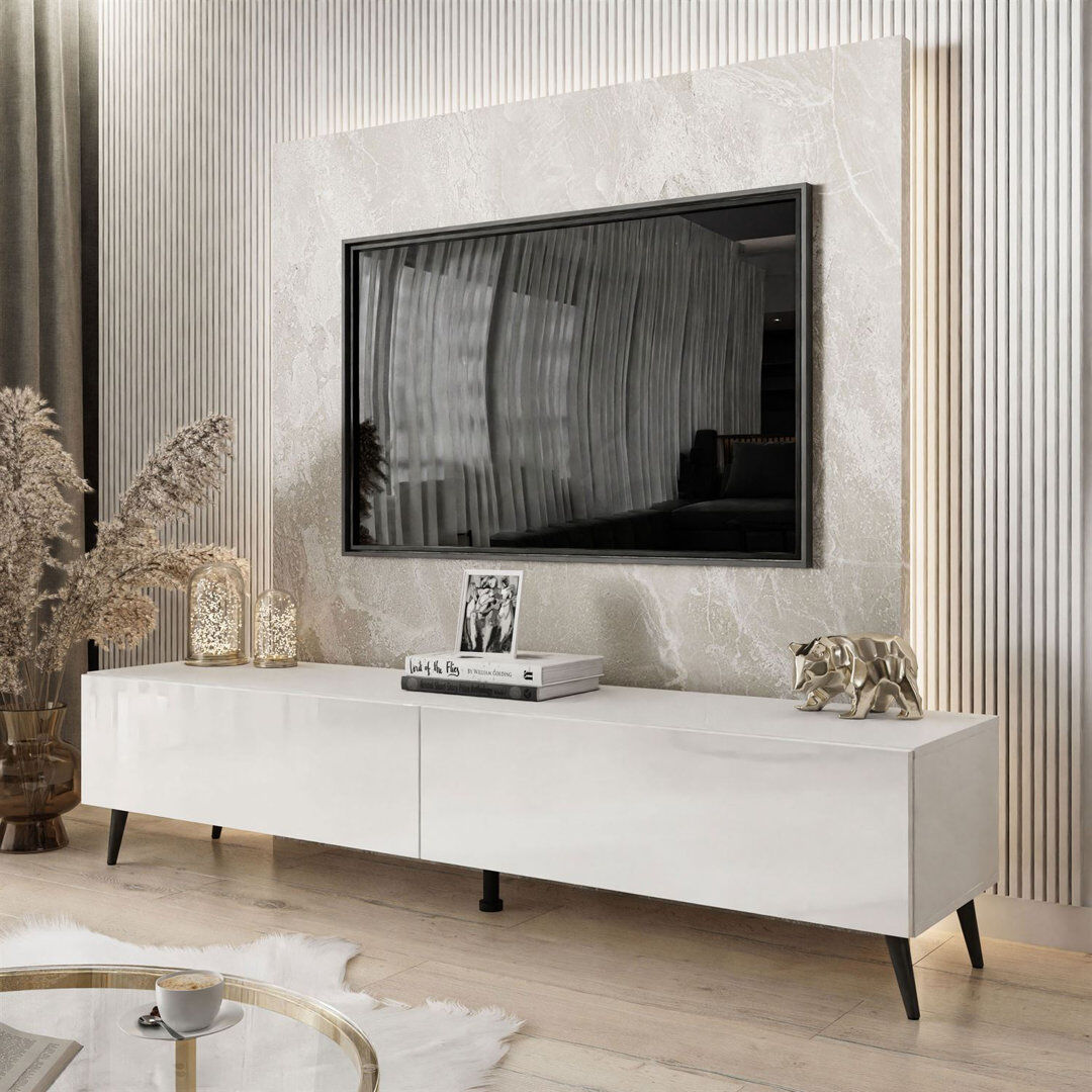 Fairmont Park Ozora TV Stand White Gloss Black/White Gloss 75"