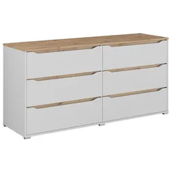 Vicco, Kommode + Sideboard, Kommode Ruben, Weiss/Artisan-Eiche, 160 x 76.6 cm (48 x 160 x 76.60 cm)
