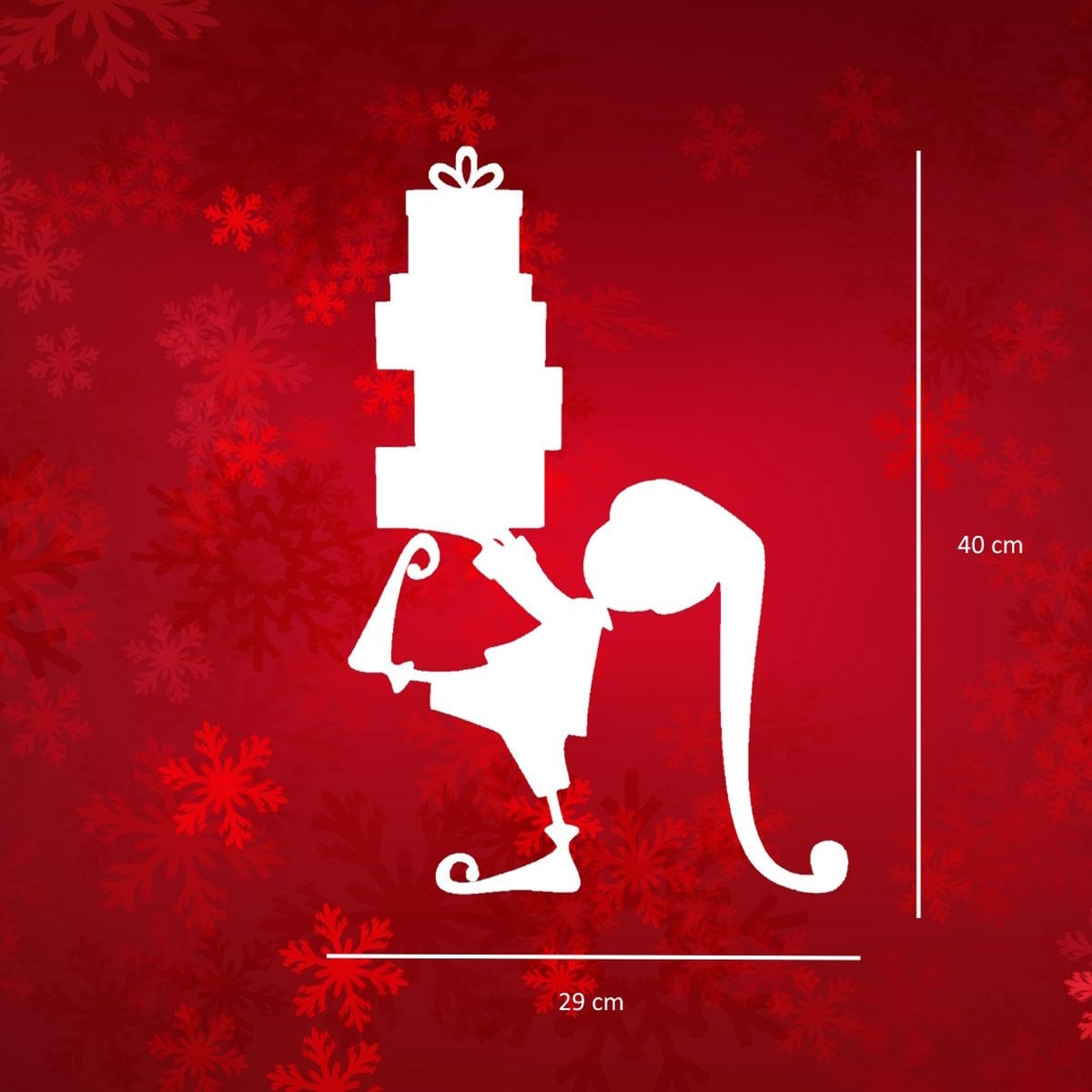 Little1gifts Raamsticker Kerst Elf Wit Groot