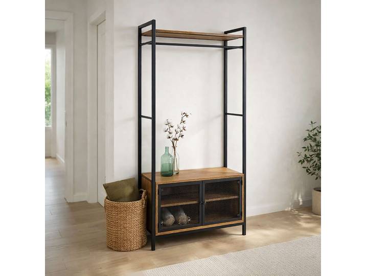 Meuble d'entrée vestiaire avec porte-manteau