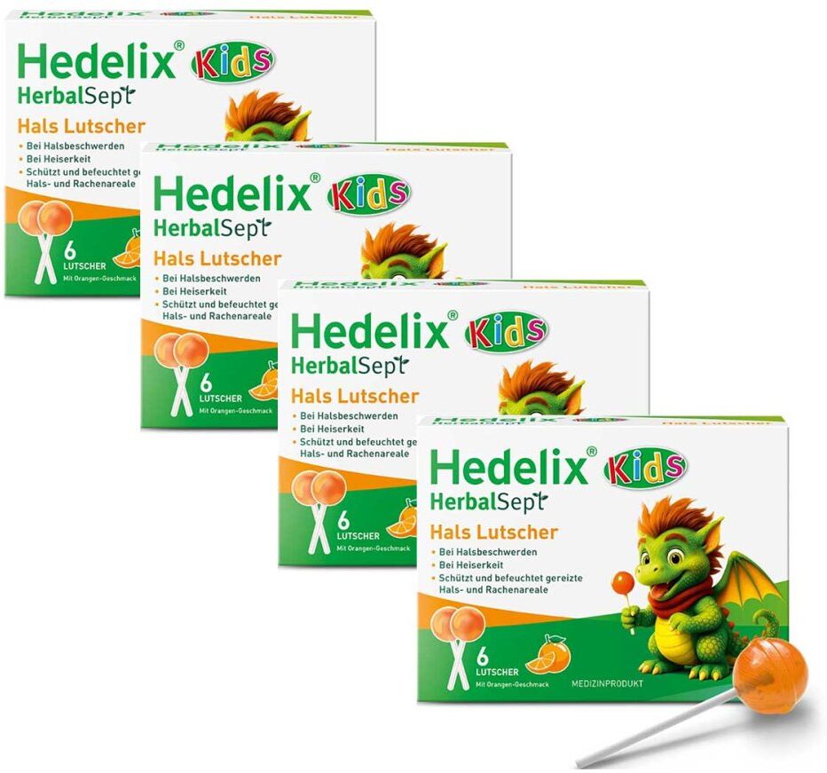 Hedelix Herbalsept Hals Lutscher Kids 4x6stk