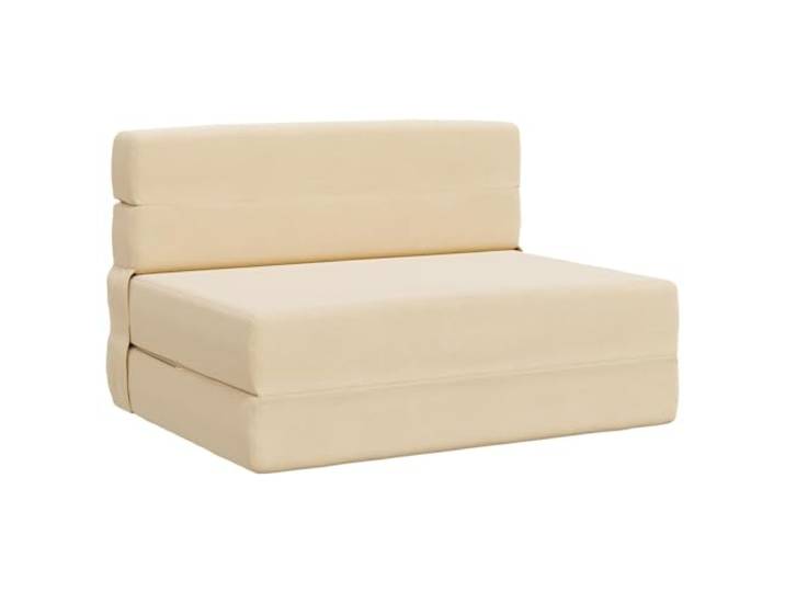 KKgypkn Klappsofa Bett Creme 70 x 72 x 60 cm Stoff 100% Polyester, Atmungsaktiv, Manuelle Verstellung, Faltbares Design, Abnehmbarer Bezug