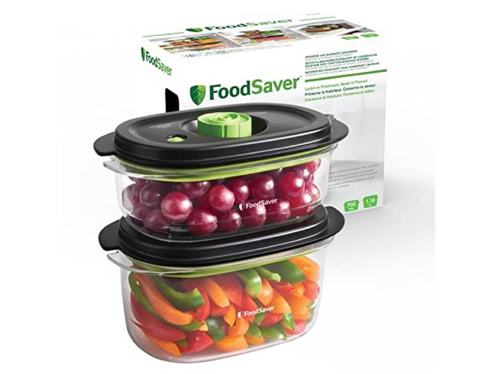 Boîtes alimentaires FoodSaver de conservation et marinade 700 ml & 1\,2 L Boîtes alimentaires hermétiques sans BPA Anti-fuite Vont au lave-vaisselle 2 unités