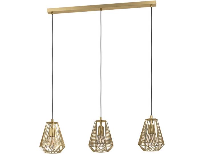 EGLO Hängeleuchte STYPE , gold (goldfarben), H: 110cm, 1 Stk., Leuchten, Hängeleuchte, Esszimmer, Wohnzimmer L96 x B20 x H110, 3X40W exkl., Hängeleuchte, Topseller
