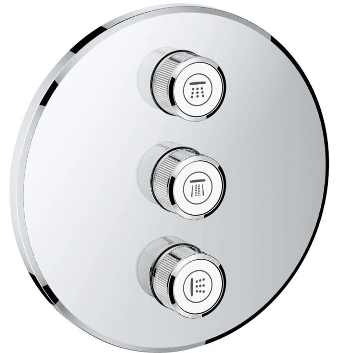 GROHE Grohtherm SmartControl 3-fach Unterputzventil Fertigmontageset, runde Ausführung