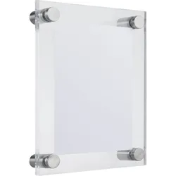 Büroschild RIGA A6, Acryl (PMMA), transparent, silber