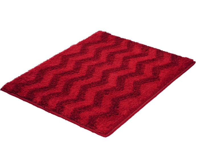Kleine Wolke Zack , Badvorleger, Badezimmer Teppich Höhe 20 mm rutschhemmend beschichtet fußbodenheizungsgeeignet Badteppich, modernes Zickzack Design, Ton in Ton