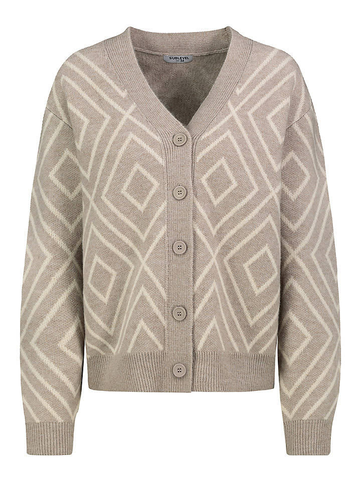Sublevel Cardigan in Hellgrau/ Creme - L