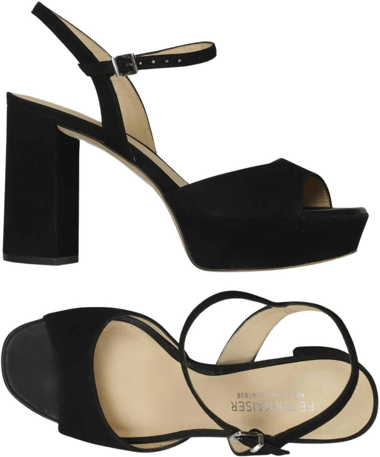 Peter Kaiser Damen Sandalen, Schwarz, Gr. EU 39, kein / Etikett - Second Hand