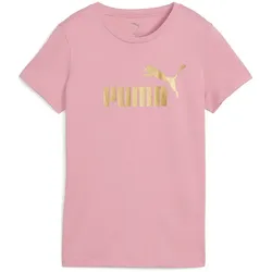 PUMA Essentials Metallic No. 1 Logo T-Shirt Damen 65 - poised pink/metallic gold M