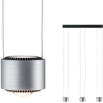 PAULMANN LED Pendelleuchte "Aldan", schwarz (schwarz, aluminiumfarben), 3, Ø 10cm H: 8,5cm, 1 Stk., Leuchten, LED Pendelleuchte