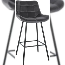 CLP Barhocker Weston dunkelgrau/Samt