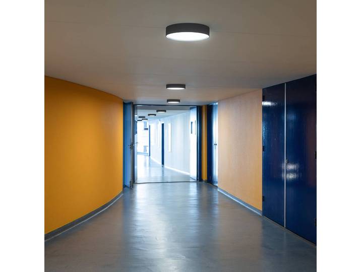 SLV Deckenlampe mit Bewegungsmelder Decona, weiß / opal, für Flurbereich, Aluminium, Deckenlampe