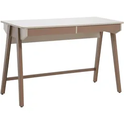 SCHREIBTISCH Boreo mit Schubladen und braunen Metallbeinen, 120 cm, Kaschmir+Hellbraun